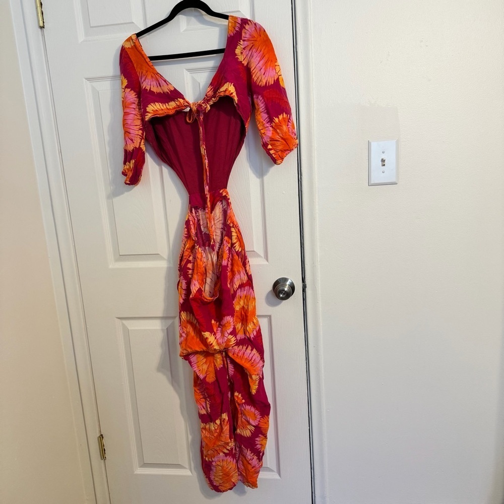 Farm Rio Tropical Tie-Dye Cutout Romper | Size Large - Picture 7 of 7
